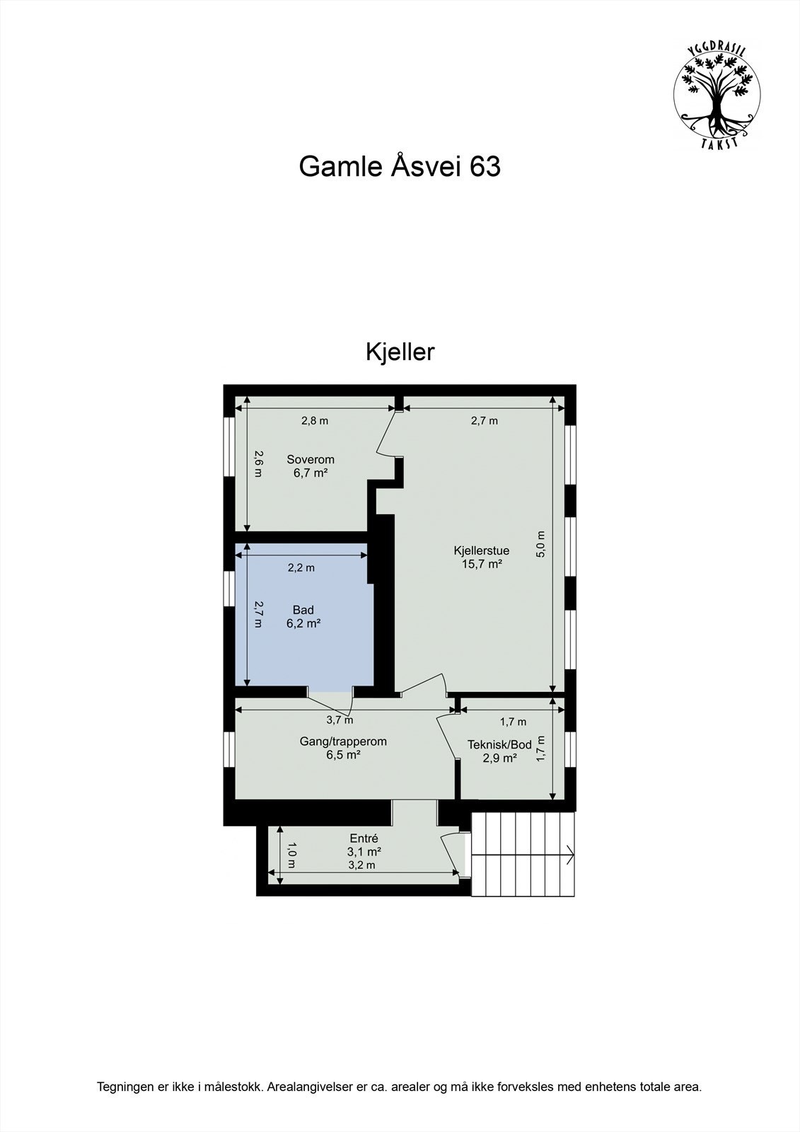 Planskisse kjeller. Galleribilde