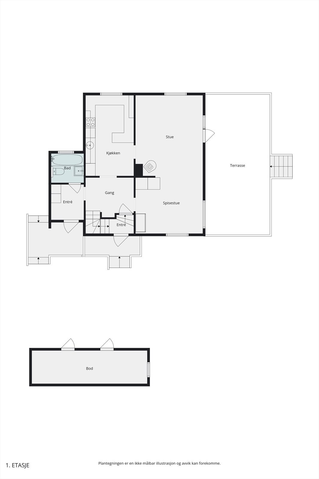 Plantegning 1. etasje Galleribilde