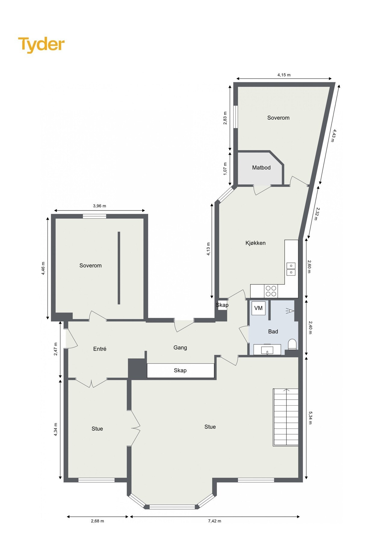 Plantegning - 1. etasje. Galleribilde