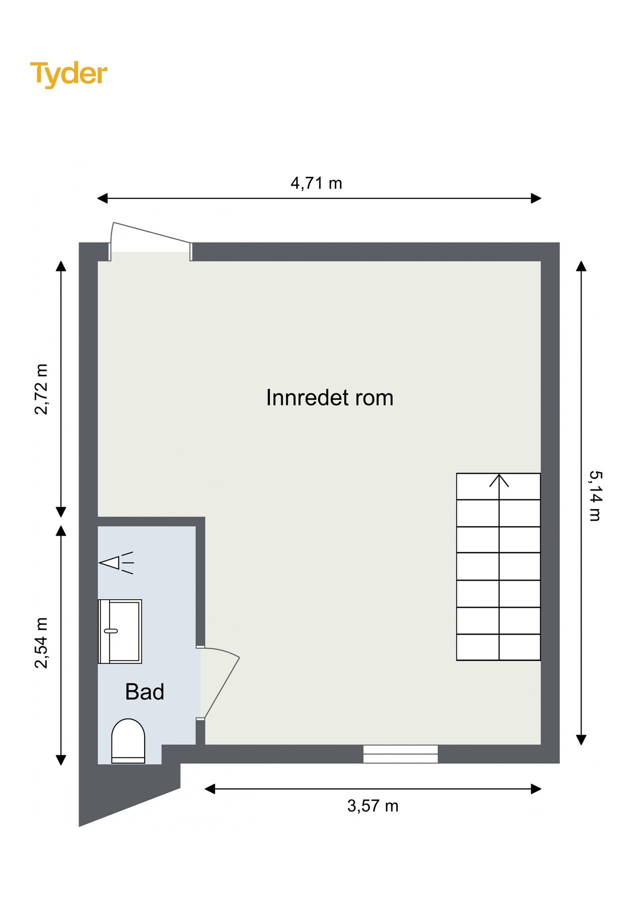 Plantegning - kjelleretasje (ikke godkjent). Galleribilde