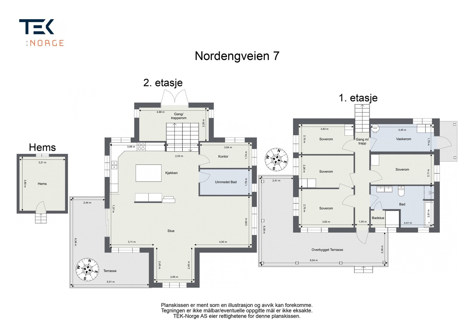 Samlet plantegning, Enebolig. Galleribilde