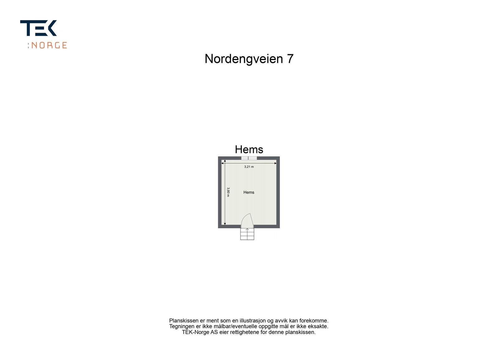 Plantegning Nordengveien 7, Hems. Galleribilde