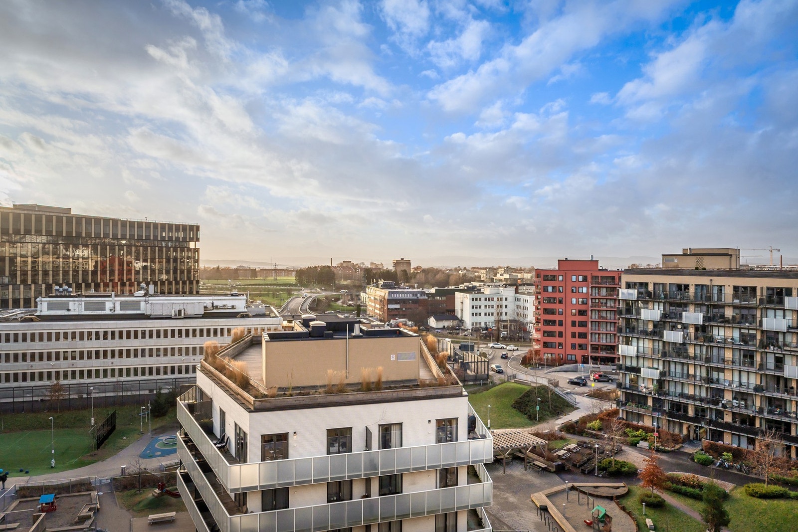 Utsikt fra takterrasse. Galleribilde