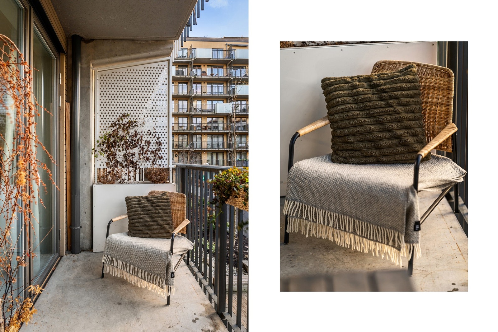 Balkongen kan fint innredes i ulike soner. Galleribilde