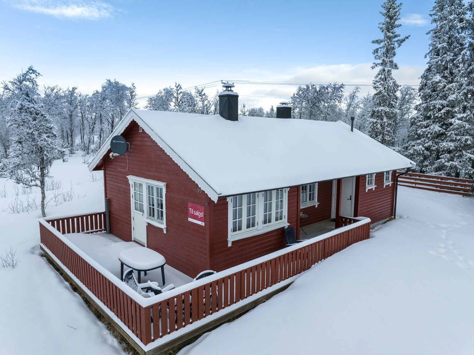 Eiendommen ligger lett tilgjengelig på en trivelig naturtomt ca. 920 moh. Galleribilde