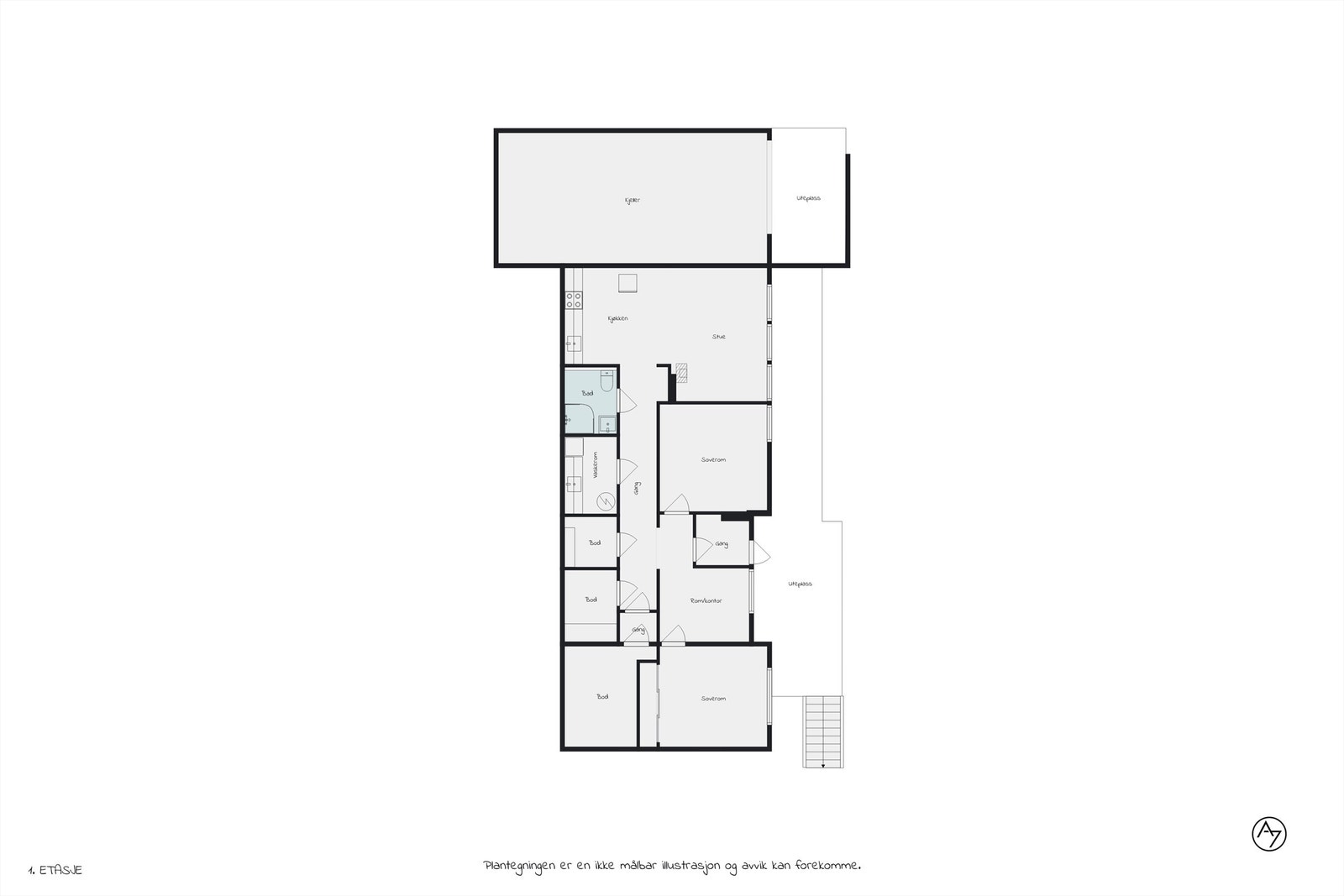 Plantegning sokkelleilighet. Galleribilde