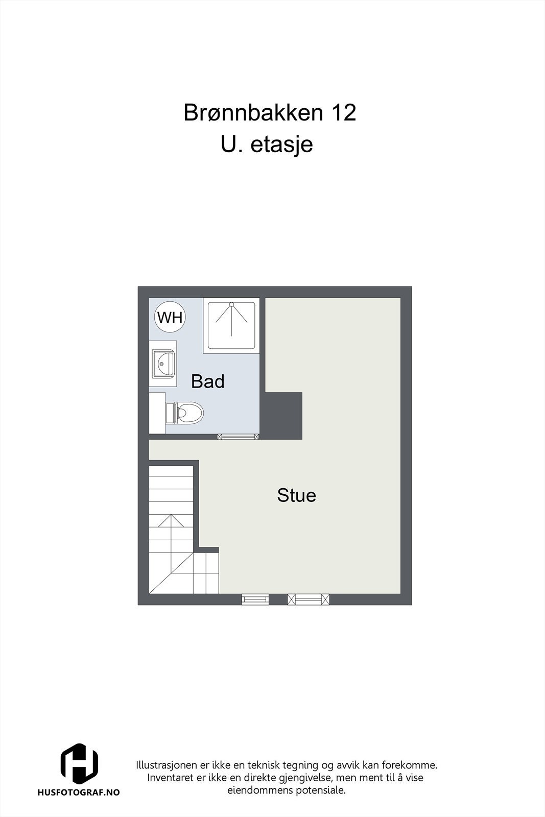 Plantegning - Underetasje. Galleribilde
