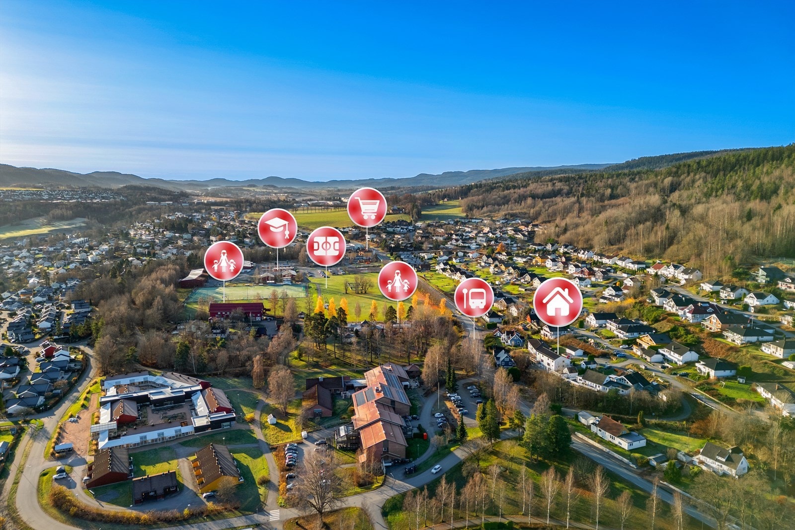 Brønnbakken 12 ligger fint til på Åskollen, i et etablert og sentralt boligområde med kort vei til det meste. Galleribilde