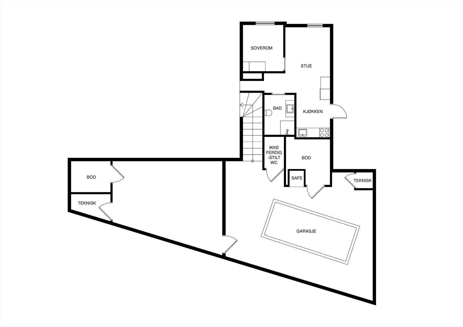 Plantegning kjeller Galleribilde