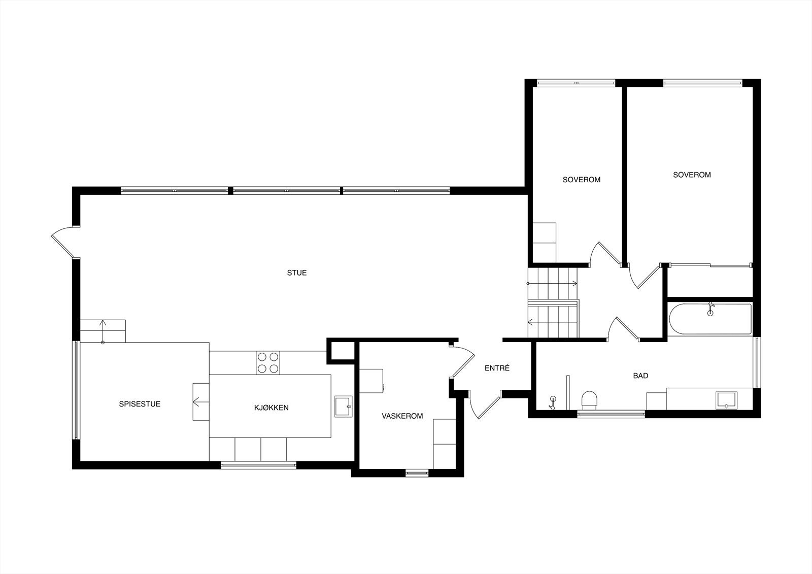 Plantegning 1. etasje Galleribilde