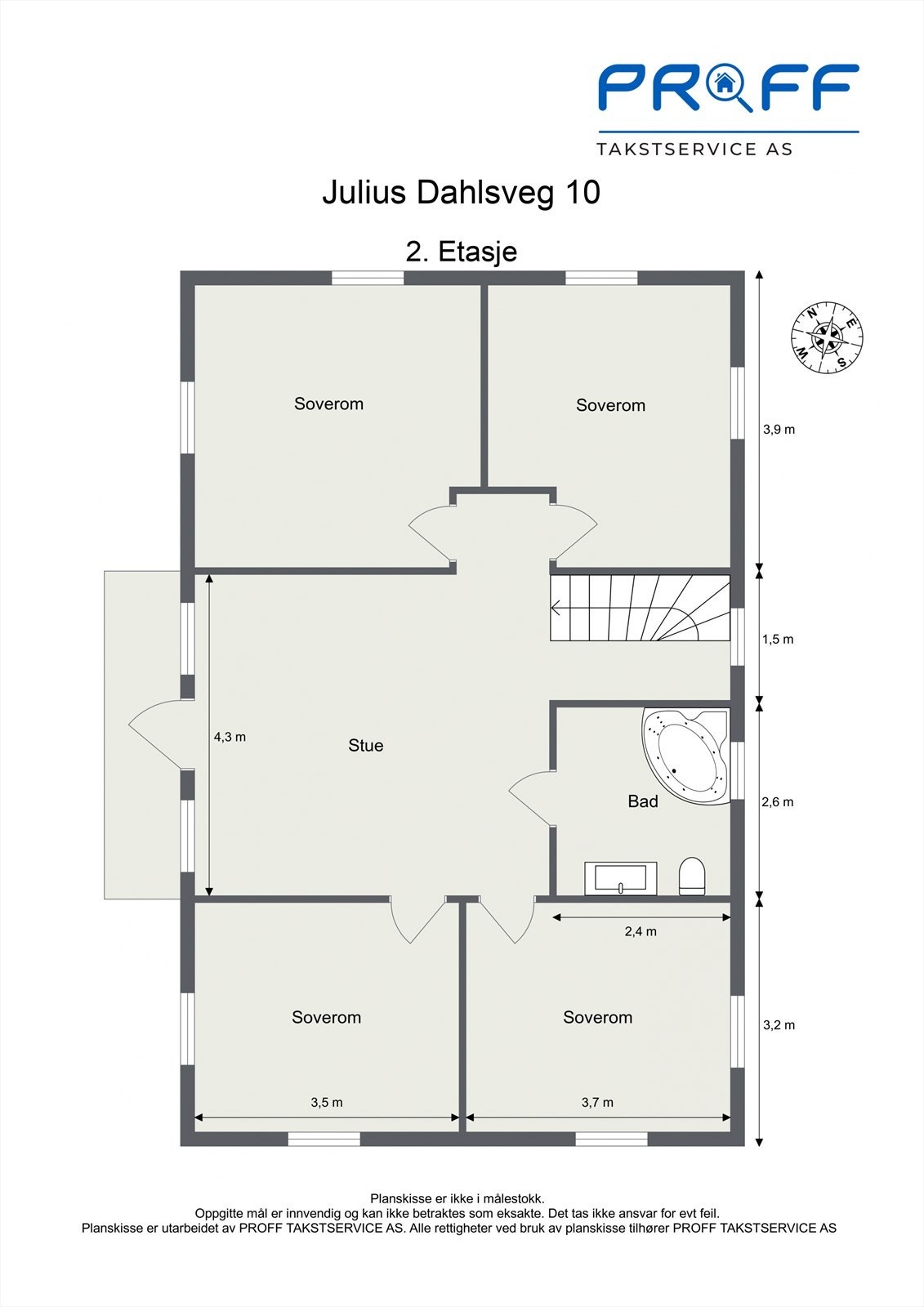 Plantegning av boligens 2. etasje. Galleribilde
