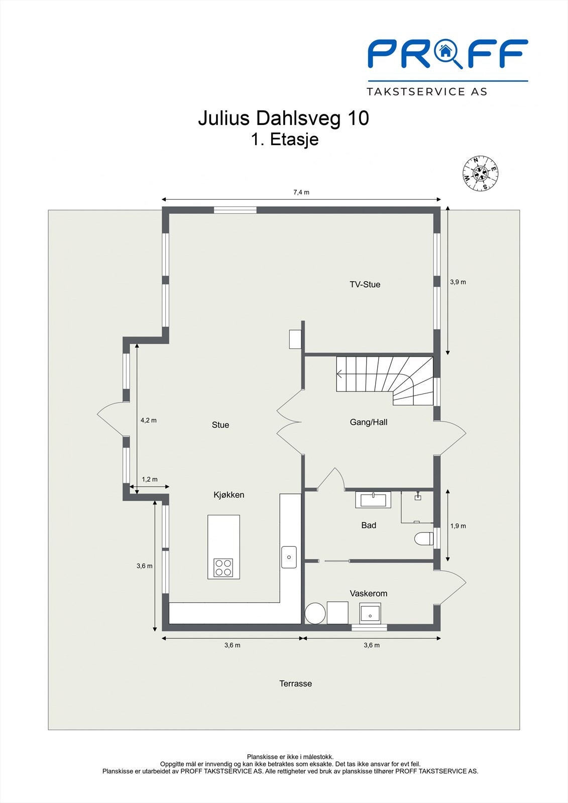 Plantegning av boligens 1. etasje Galleribilde