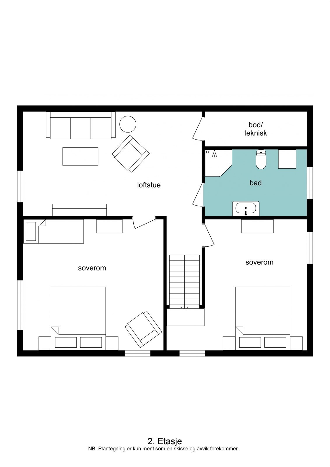 Planløsning 2. etasje Galleribilde