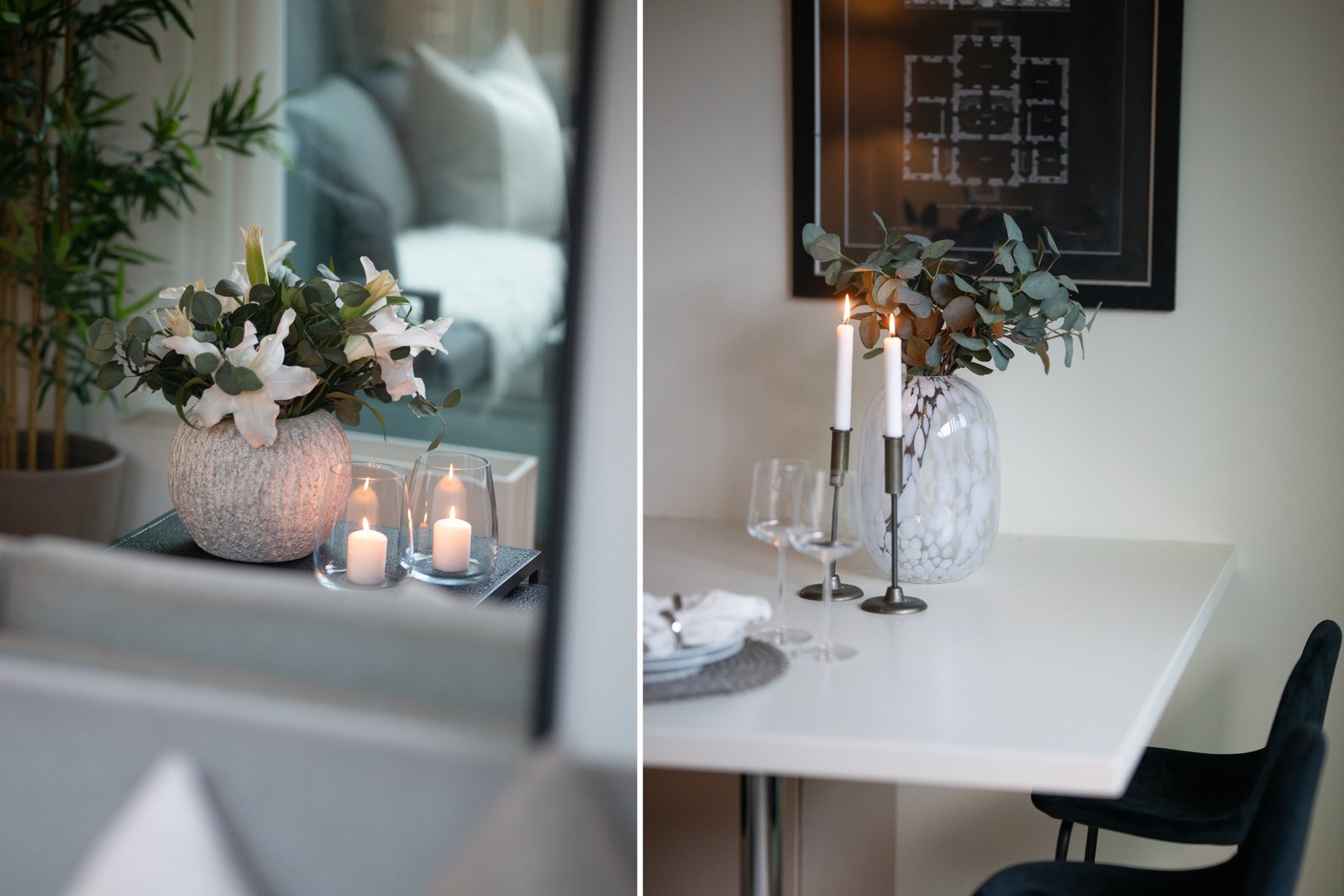 Den tilhørende spiseplassen er smart løst med et plassbesparende bord. Galleribilde