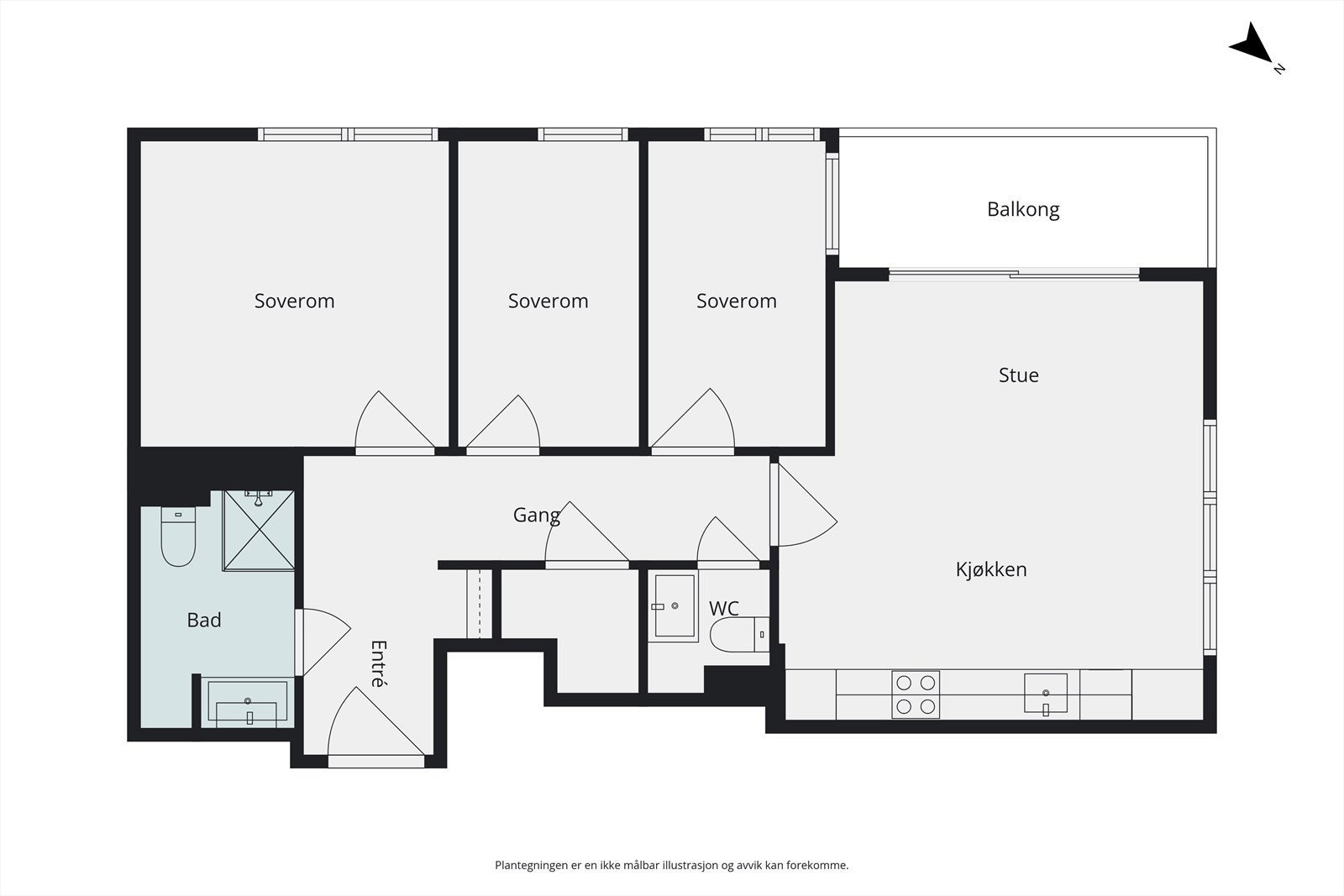 Plantegning - leiligheten ligger i 8 etasje. Galleribilde