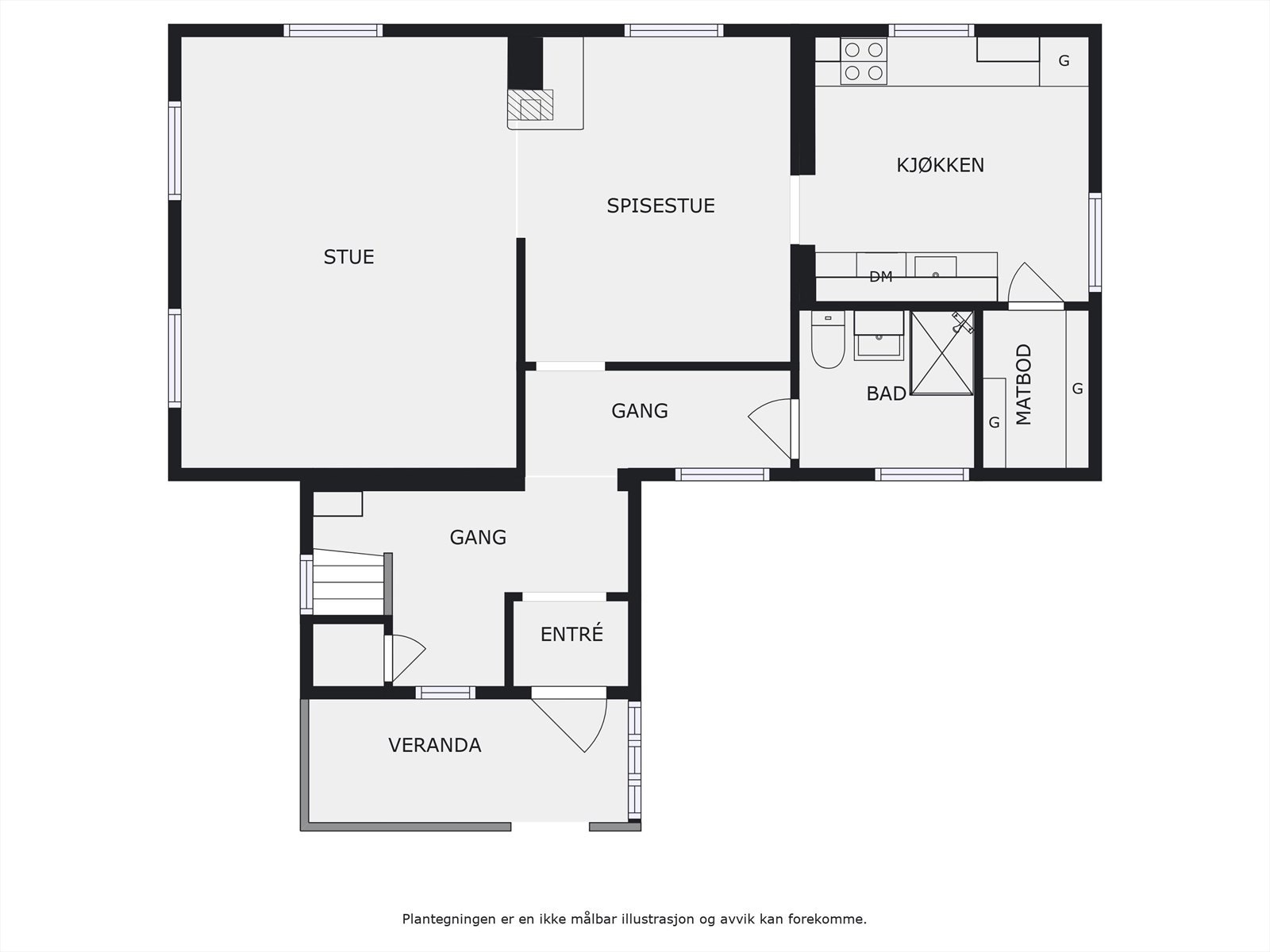 Plantegning, første etasje. Galleribilde