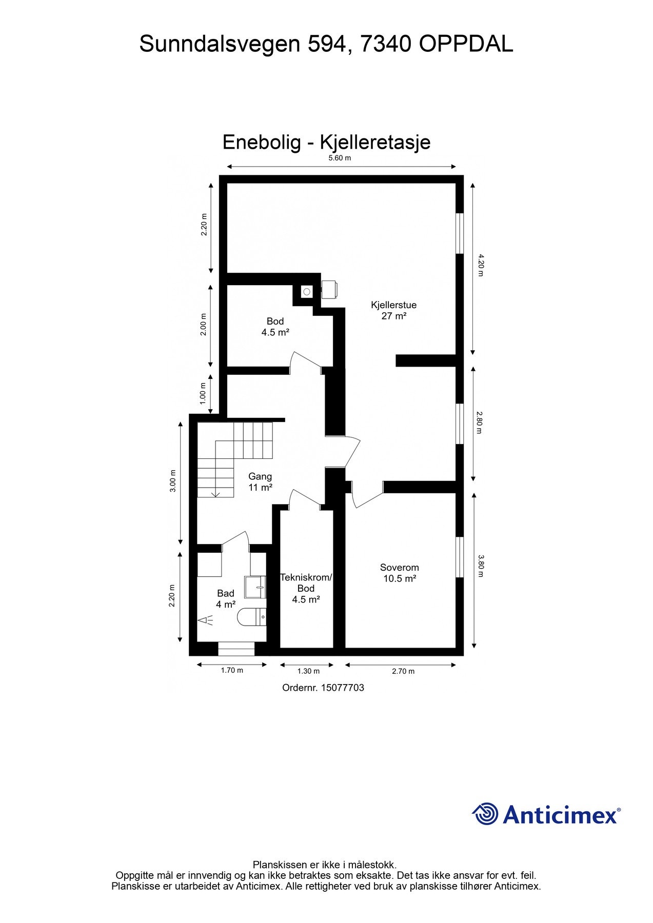 Plantegning - Kjelleretasje. Galleribilde