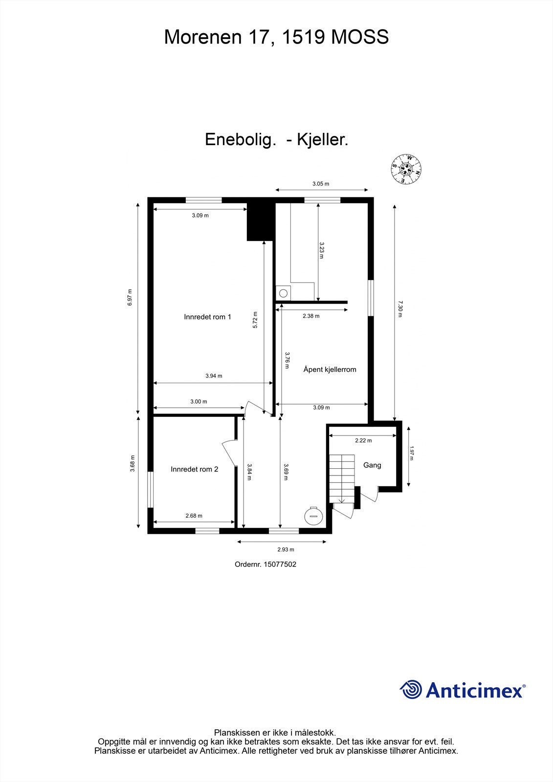 Veiledende skisse av kjeller. Galleribilde