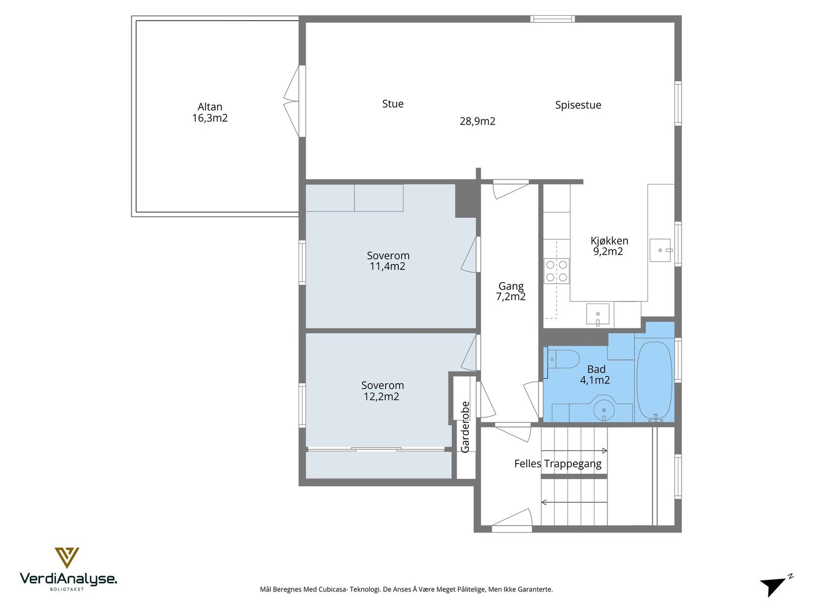 Planskisse med areal 2. etasje. Galleribilde