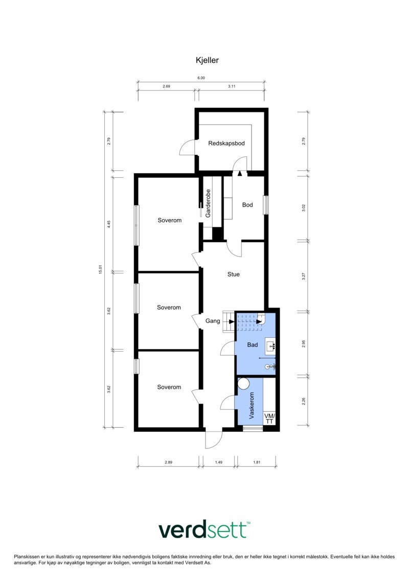2D pantegning av underetasjen. Galleribilde