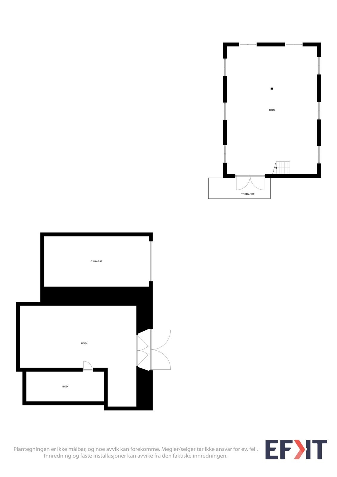 Plantegninger av uthus og garasje Galleribilde