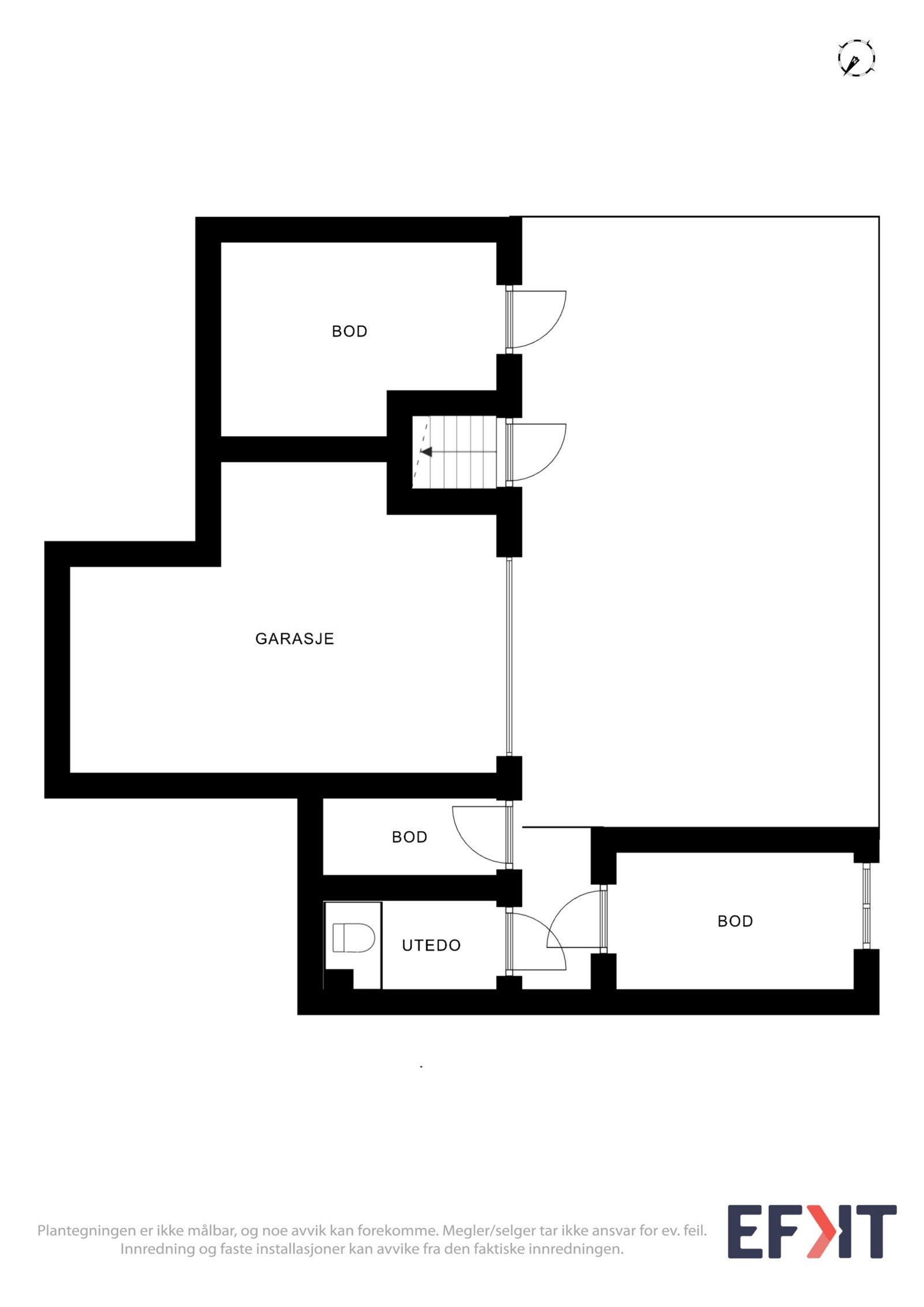 Planskisse 1. etg. uthus Galleribilde