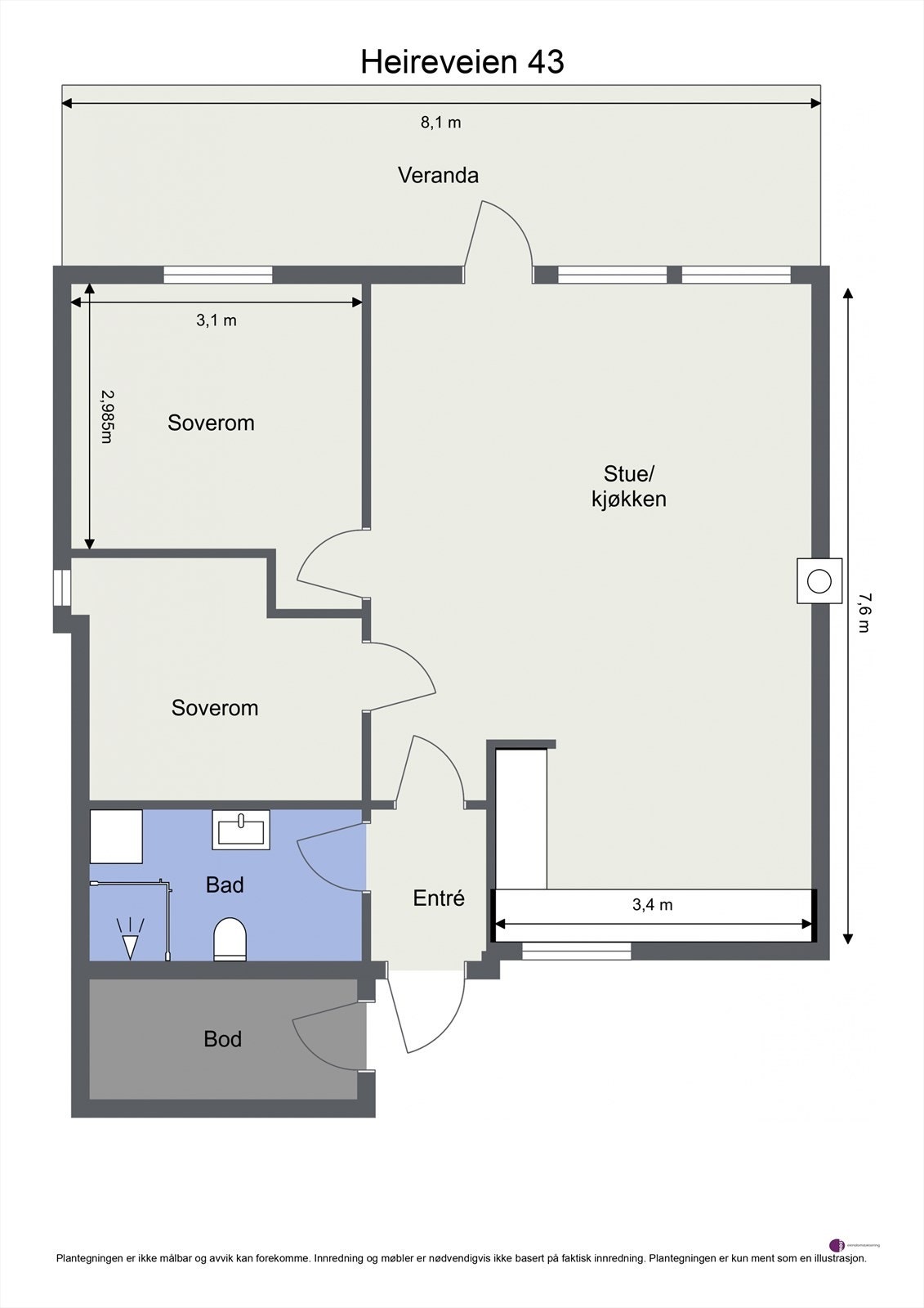 Plantegning underetasje. Galleribilde