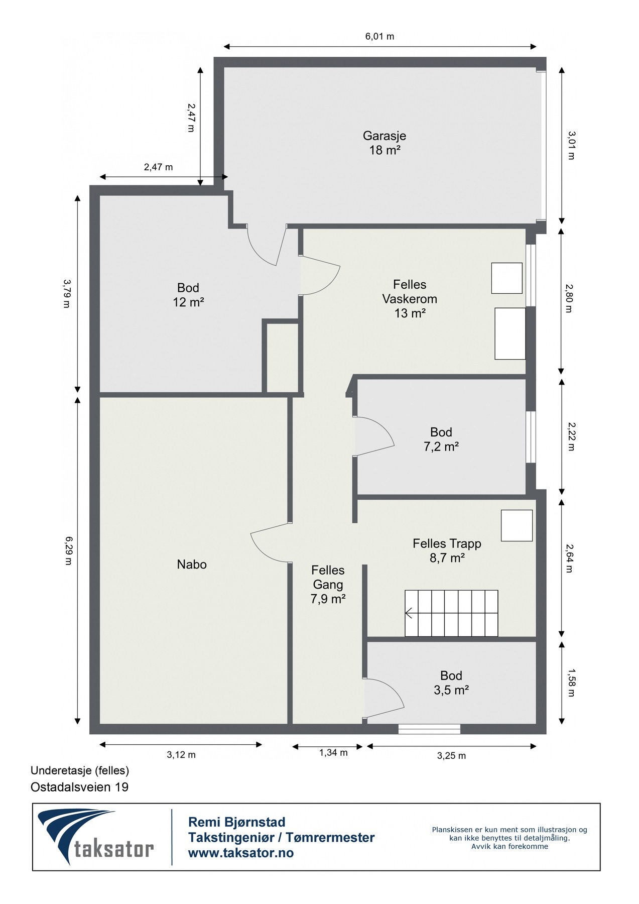 Planskisse kjeller. Galleribilde