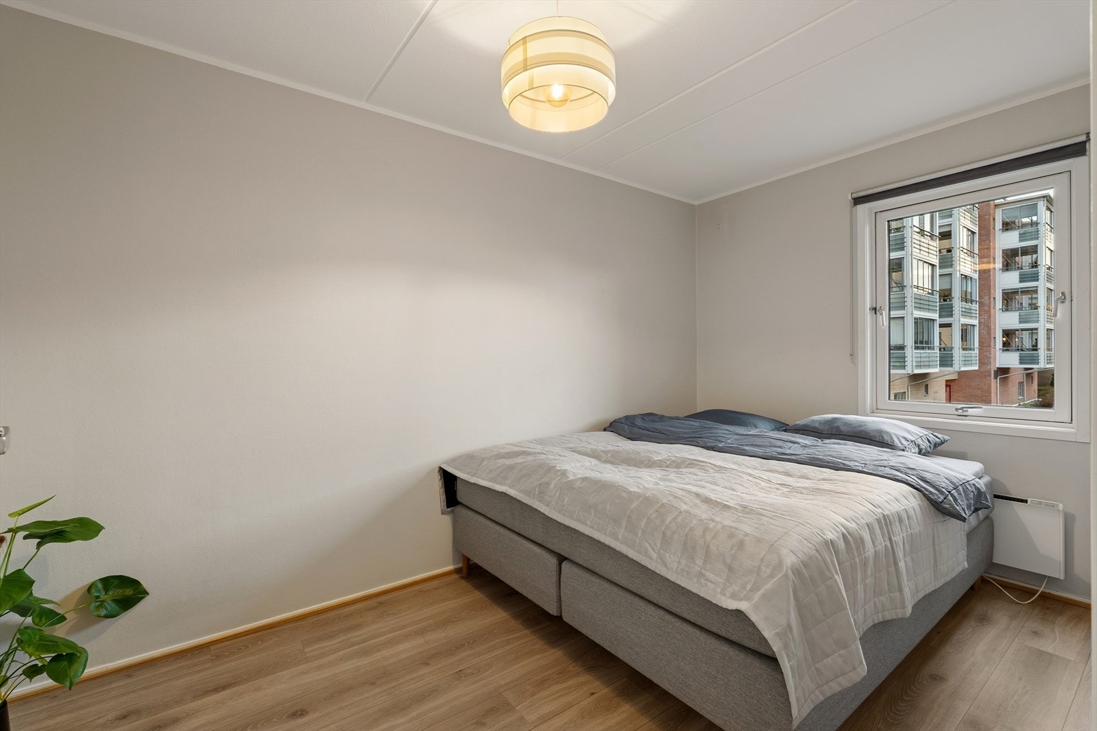 Lyst og romslig soverom med plass til dobbeltseng. Galleribilde