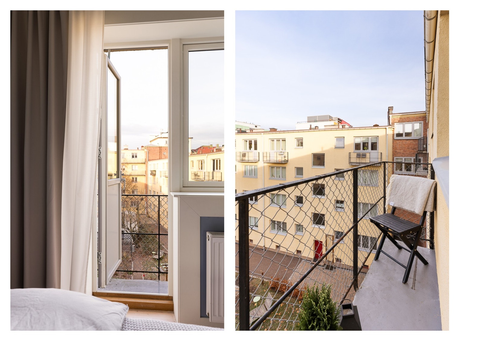 Fra soverommet har du direkte utgang til solrik balkong. Galleribilde