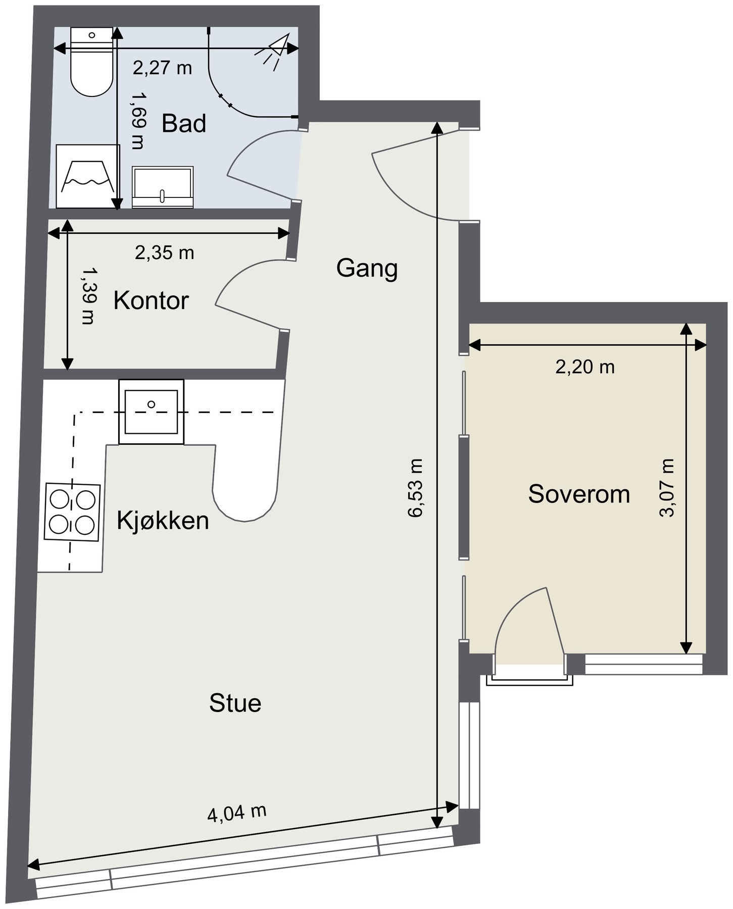 Plantegning - Leiligheten ligger i 2. etasje Galleribilde
