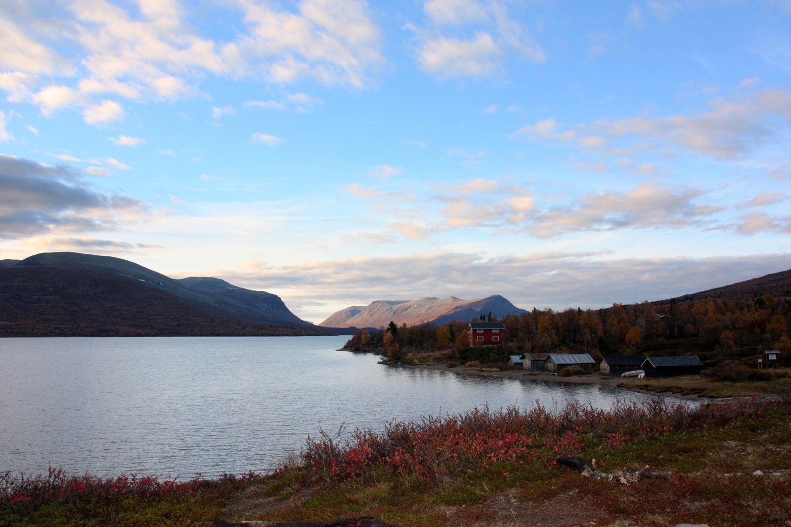 Storfjorden, som ligger idyllisk til rett nedenfor hytta, er et populært sted både for fisking og bading. Galleribilde