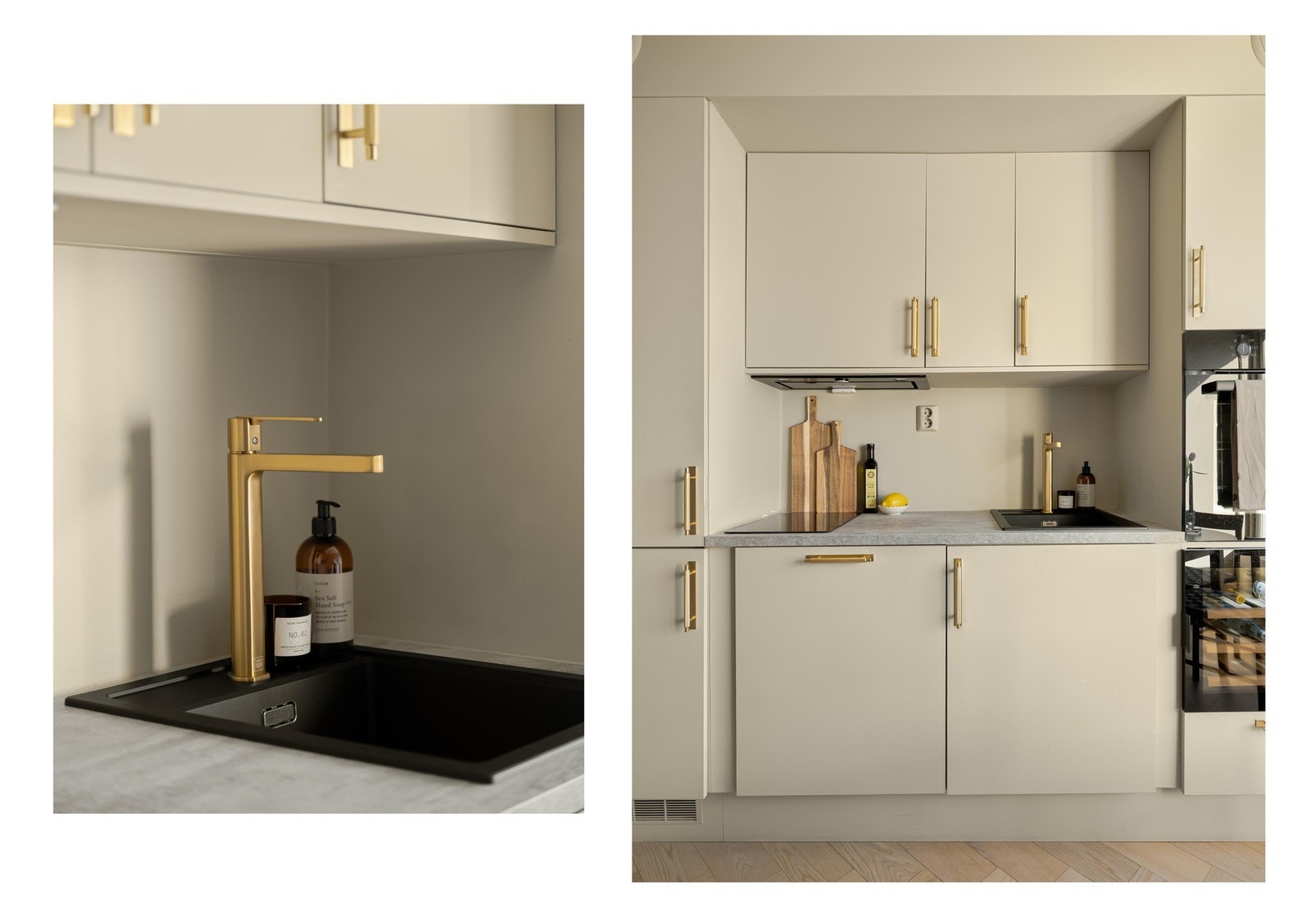 Leiligheten har en delikat kjøkkeninnredning fra 2023 med alt du behøver av hvitevarer; oppvaskmaskin, koketopp, stekeovn, integrerte høytalere og... Galleribilde