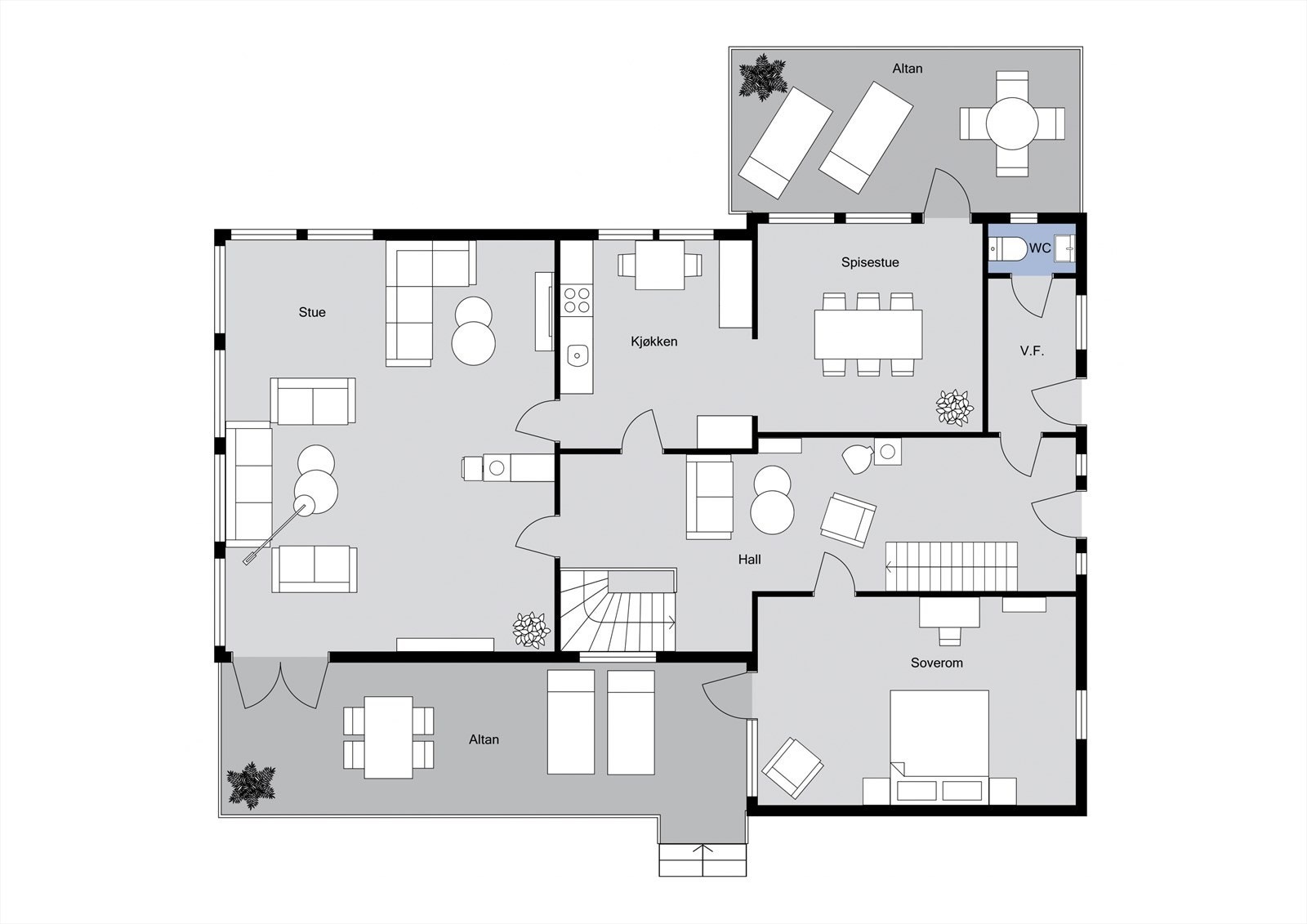Plantegning 1. etasje. Galleribilde