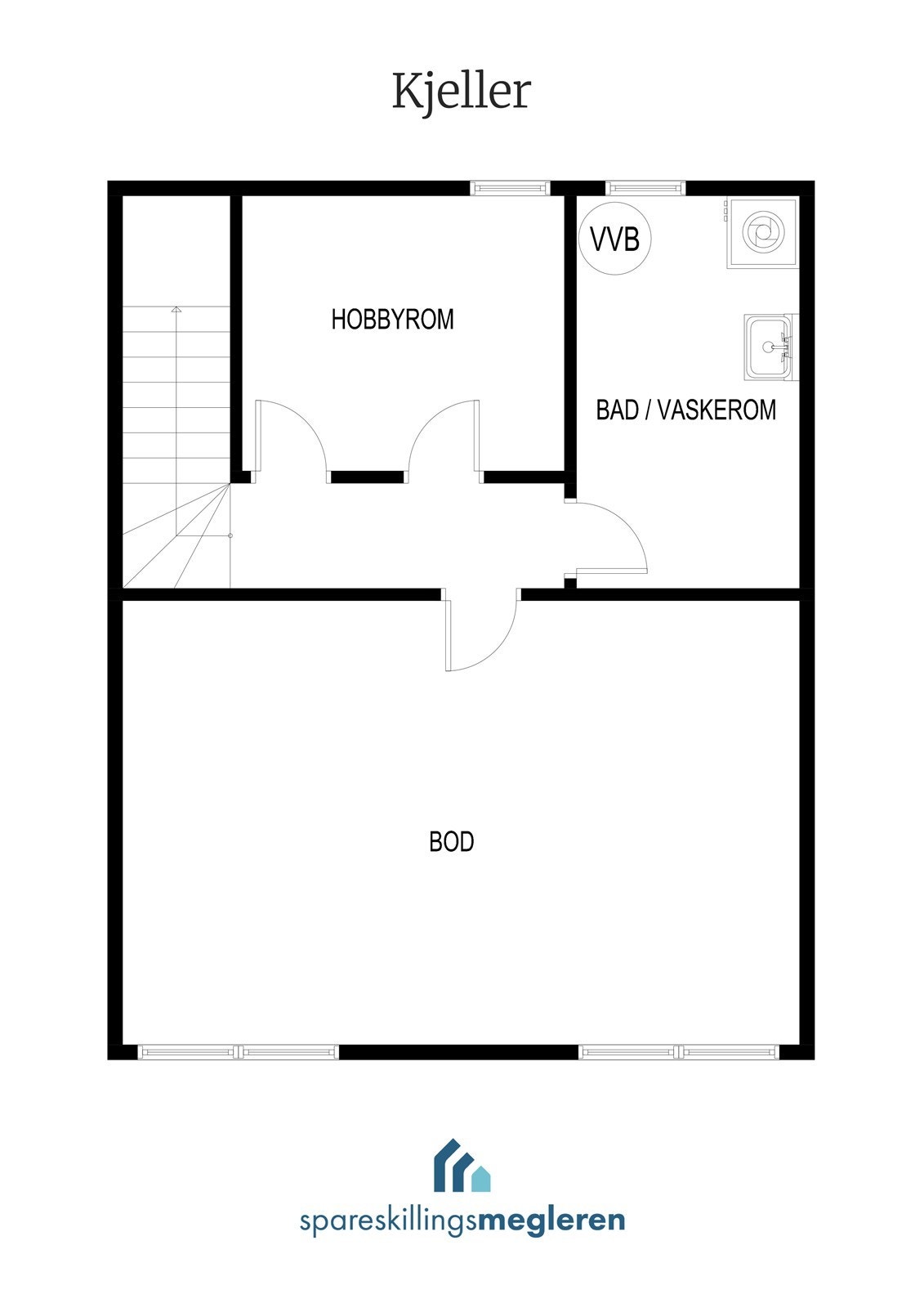 Plantegning kjeller. Galleribilde