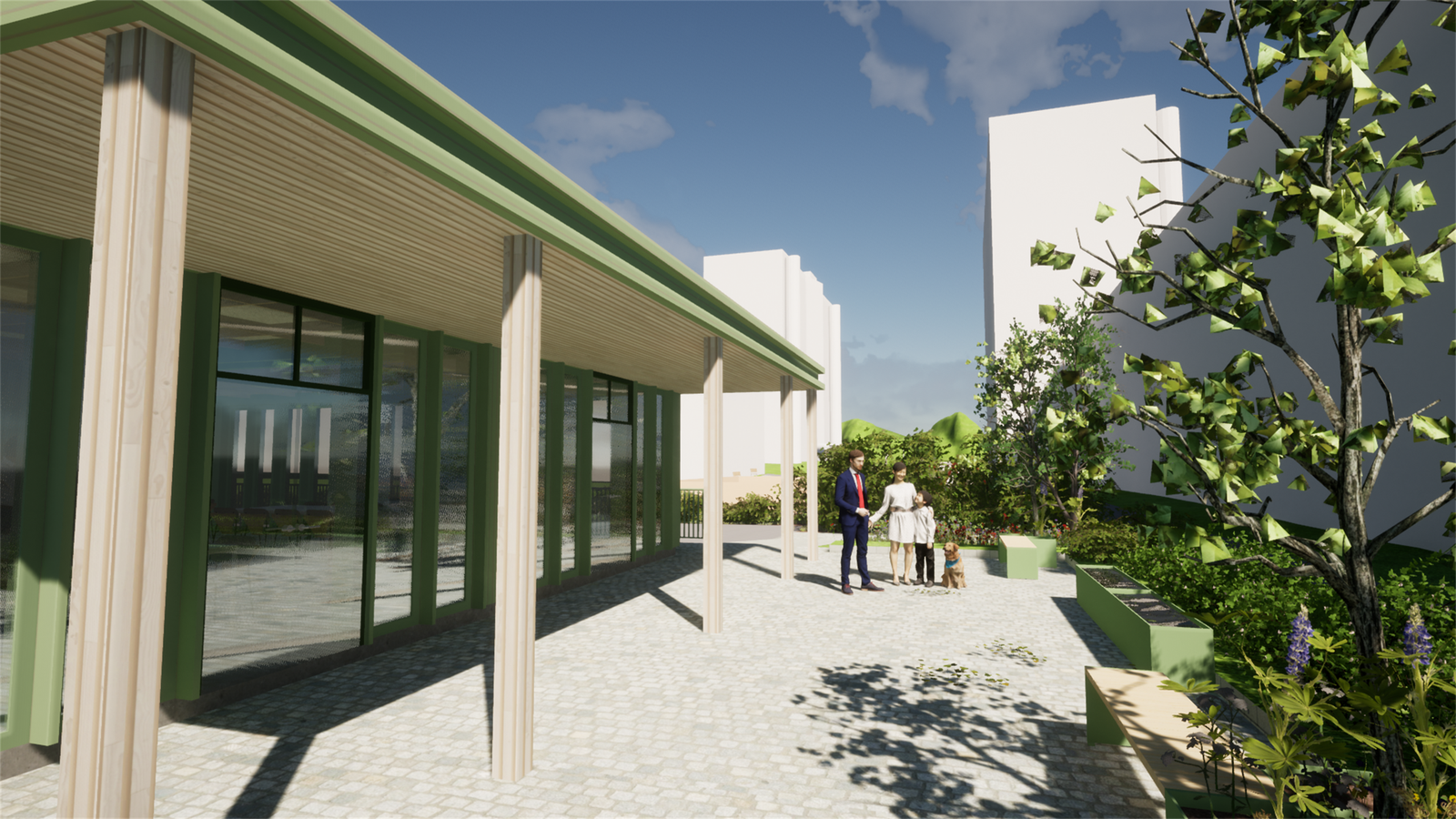 Illustrasjonsbilde over nytt flerbruksbygg Galleribilde