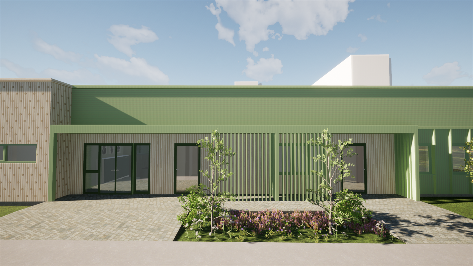 Illustrasjonsbilde over nytt flerbruksbygg Galleribilde