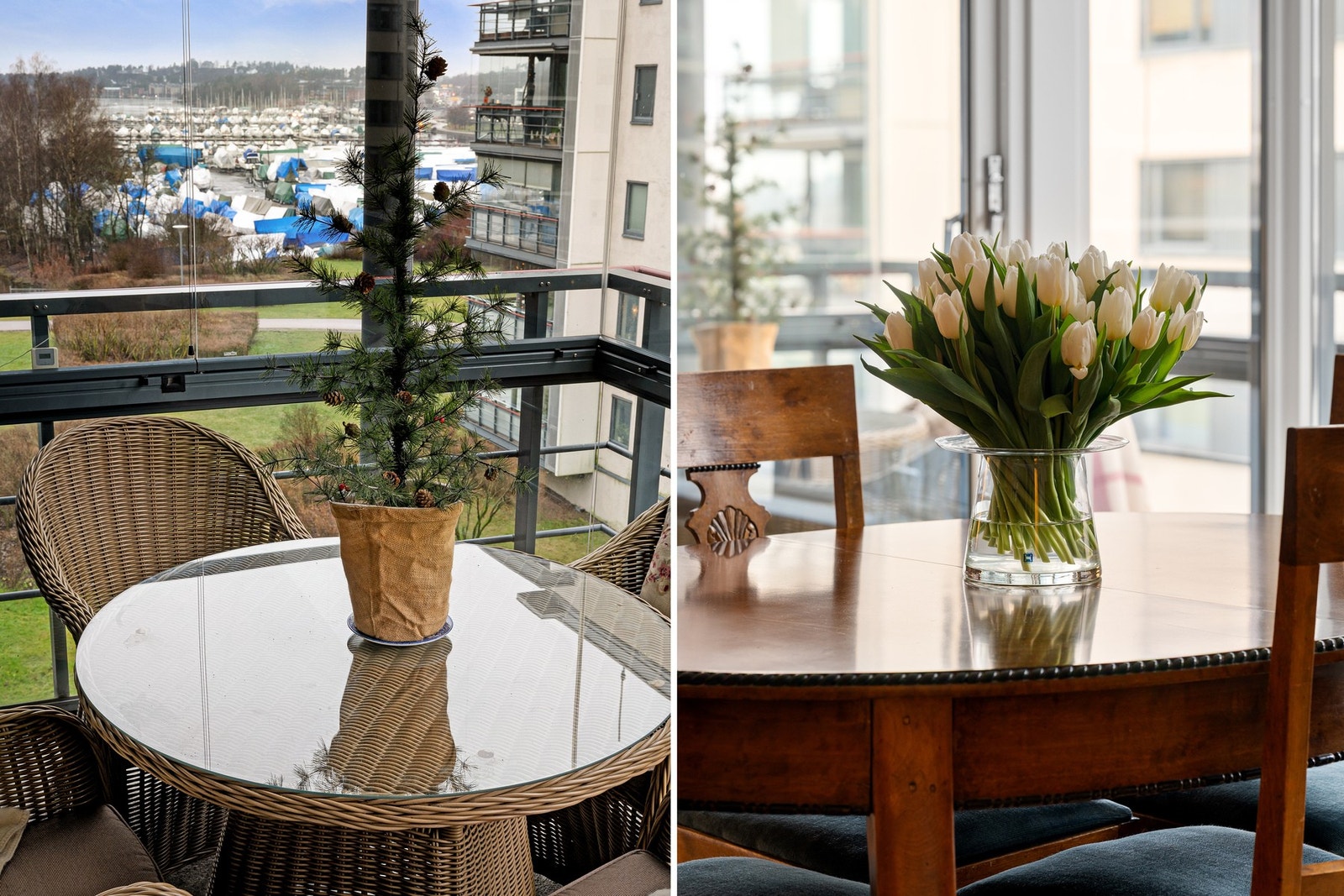 Den innglassede løsningen gir minimalt med støy og gjør balkongen anvendelig store deler av året. Galleribilde