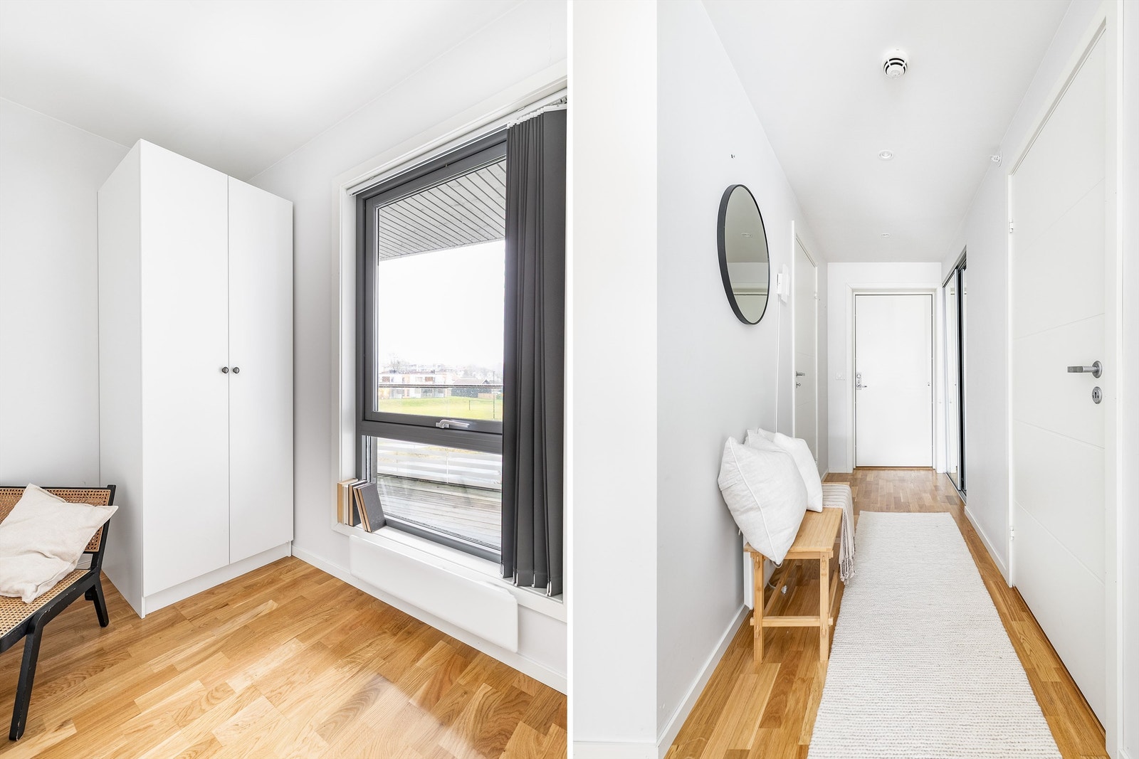 Soverom 2 er trukket lengst mulig unna stuen og tilgjengelig fra ytre del av entreen/gangen. Galleribilde