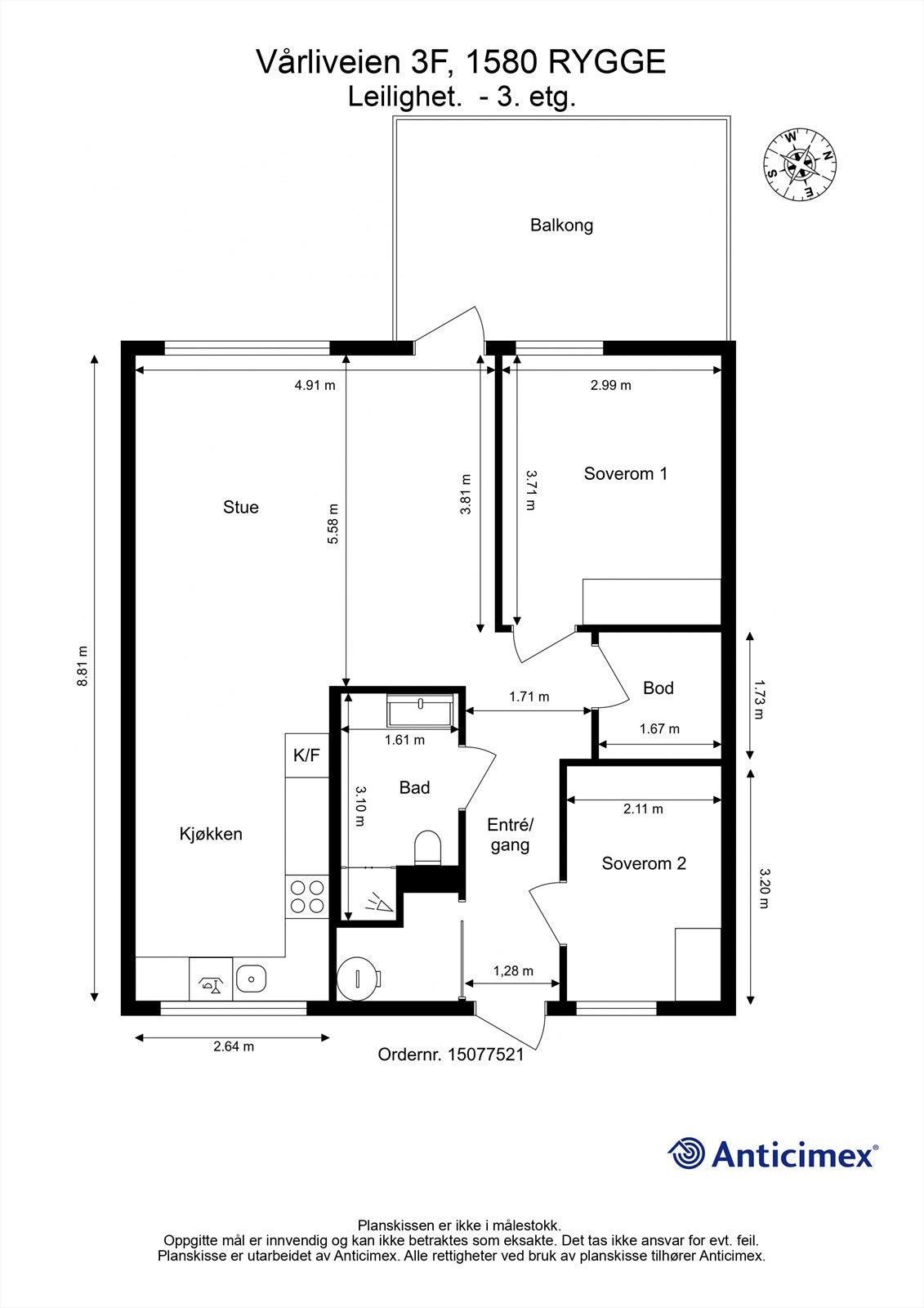 Leiligheten disponerer også bod tilknyttet biloppstillingsplass i garasjeanlegget. Galleribilde