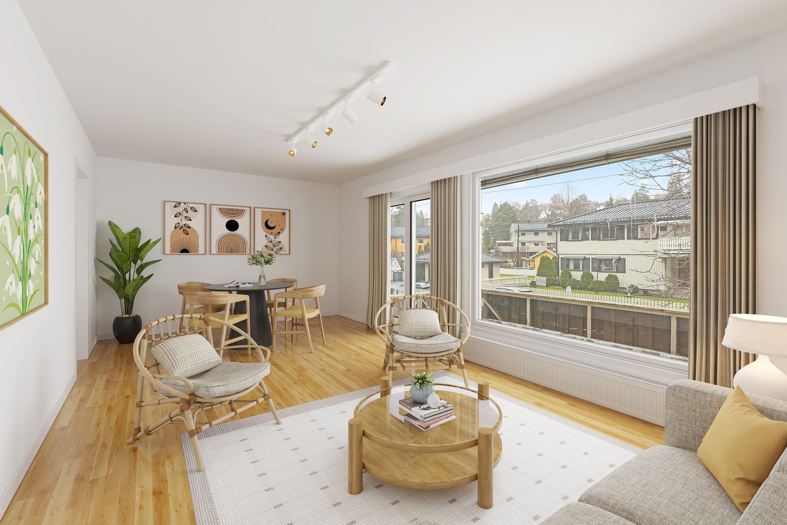 Illustrasjonsfoto av oppusset stue. Galleribilde