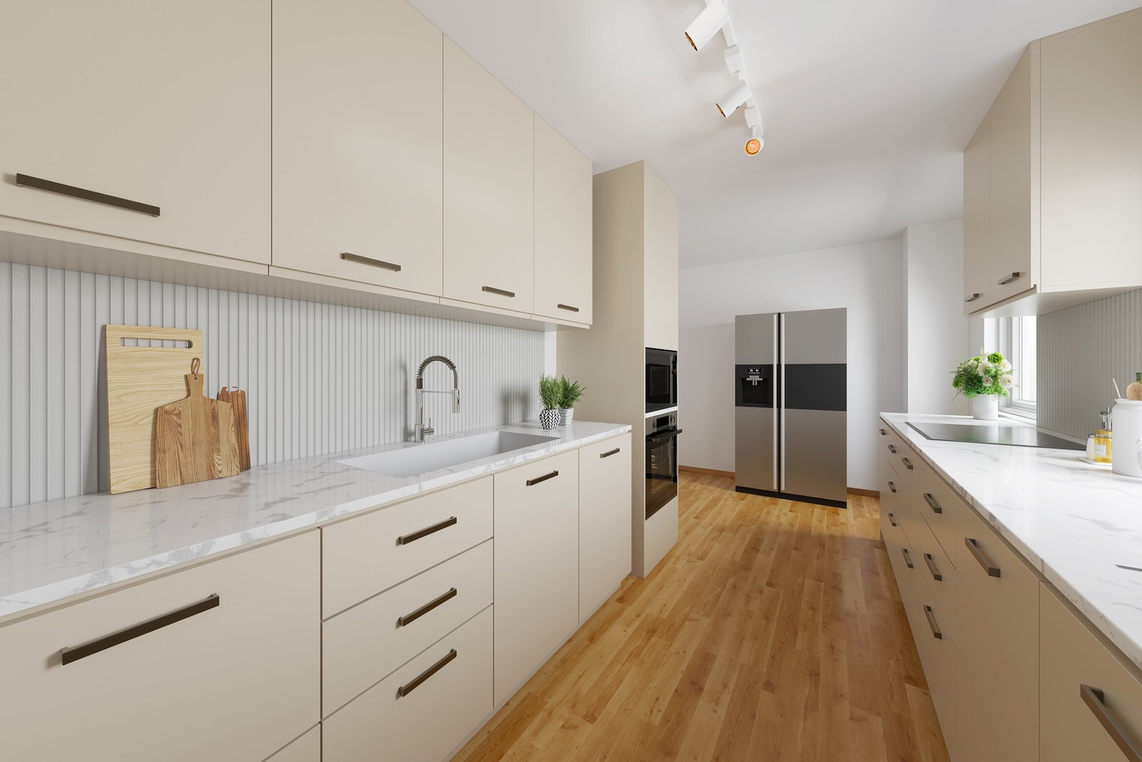 Illustrasjonsfoto av oppusset kjøkken. Galleribilde