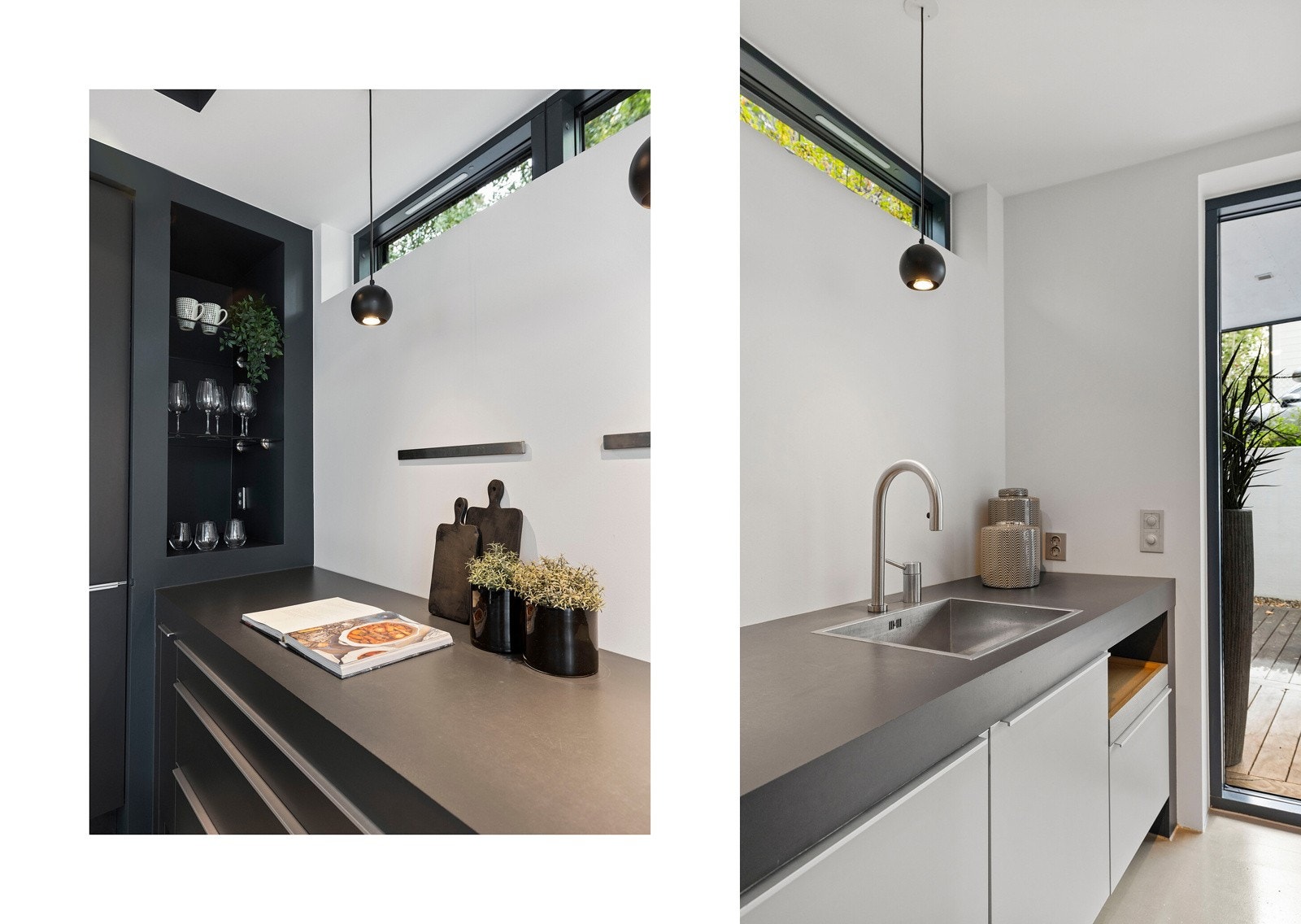 Mye naturlig lys fra de store vindusflatene og smarte løsninger. Galleribilde