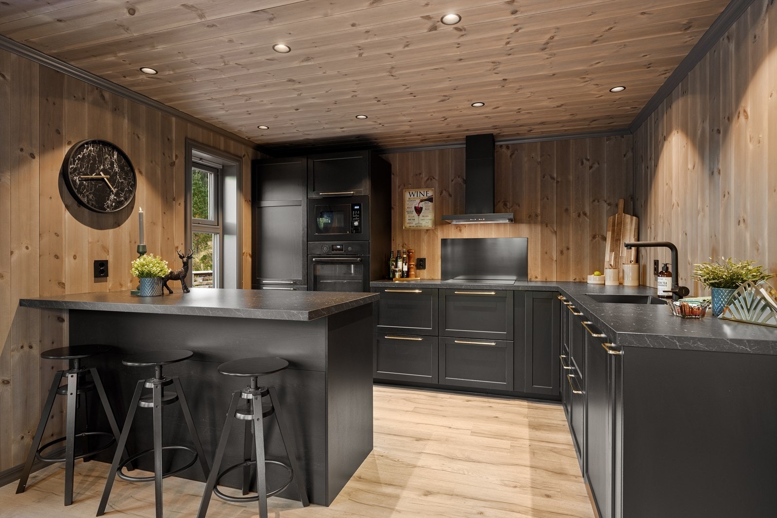 Flott kjøkken med barløsning. Galleribilde