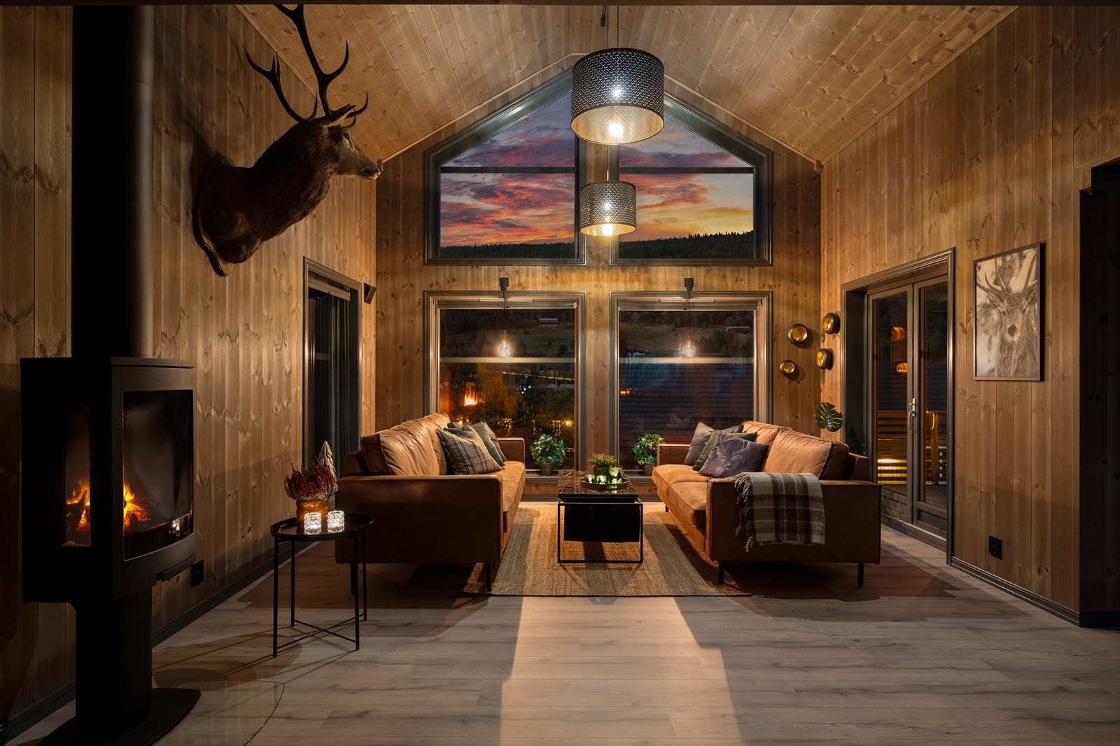 Stue og kjøkken med moderne varmefolie - smart app-styring gir deg behagelig temperatur og full kontroll Galleribilde