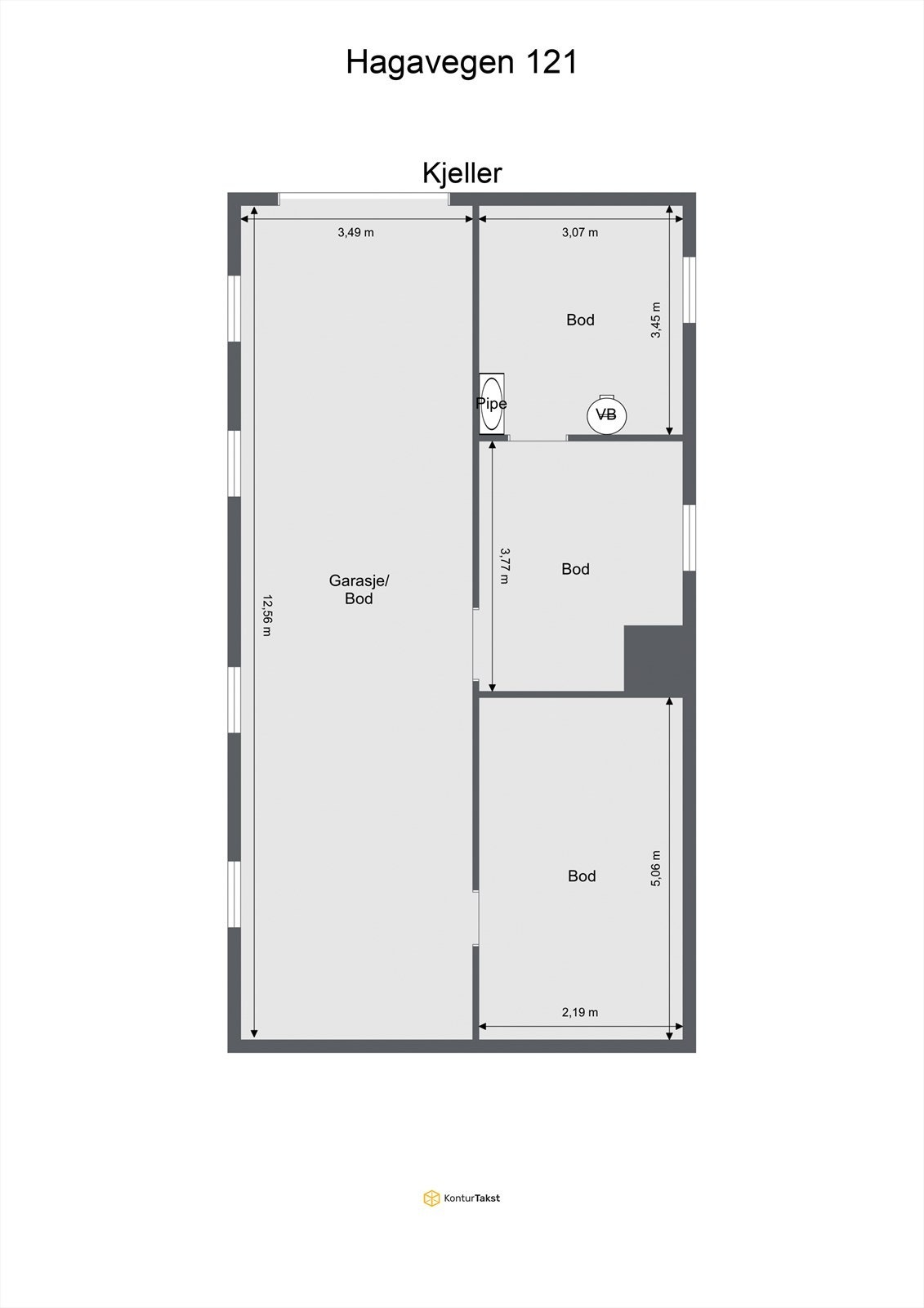 Plantegning kjeller. Galleribilde
