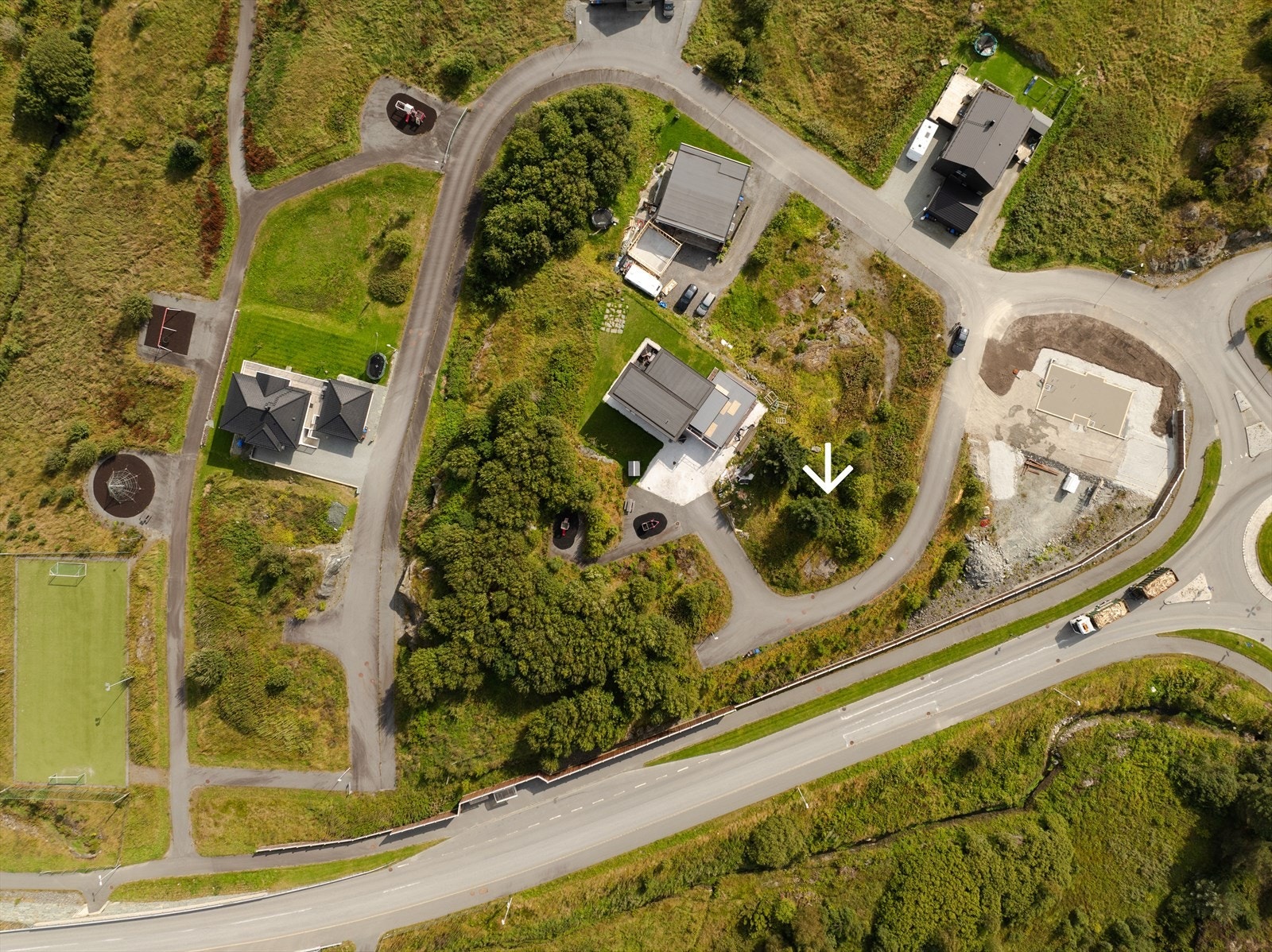 Tomten i fugleperspektiv Galleribilde