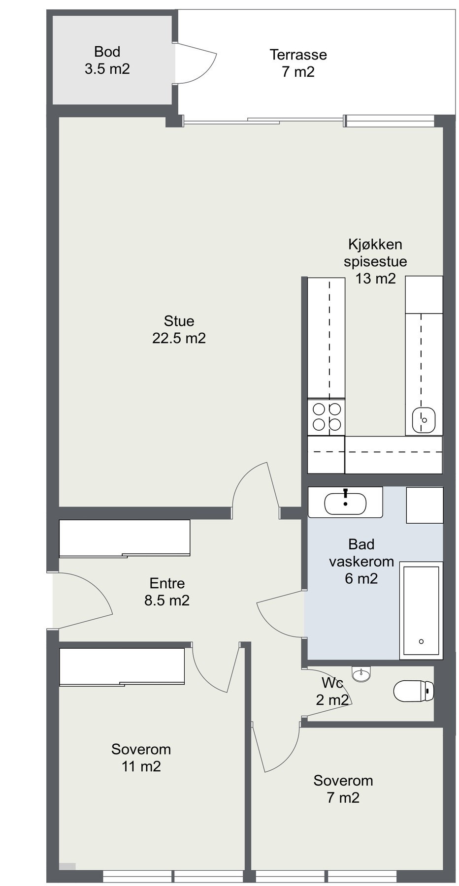 Planskisse 1. etasje. Galleribilde