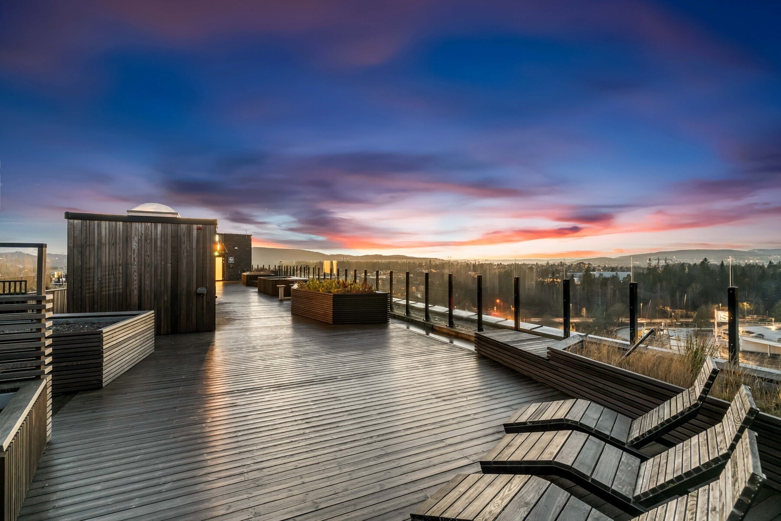 Sameiet disponerer en flott, felles takterrasse med nydelig utsikt over Lørenskog. Galleribilde