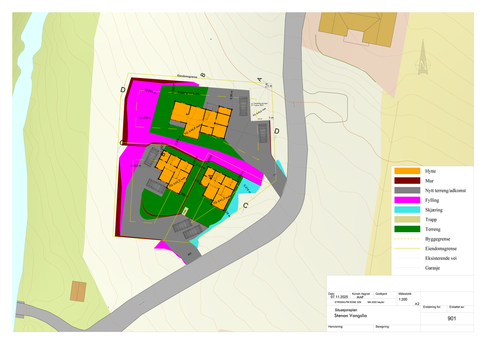 Situasjonsplan tomter Galleribilde